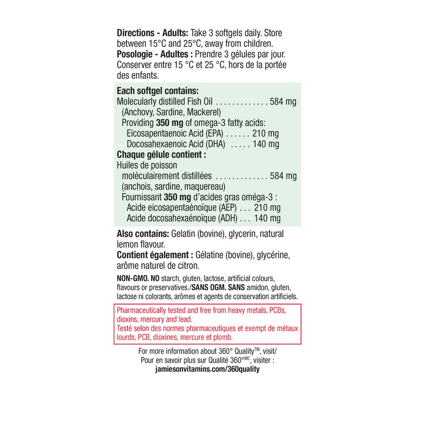 Jamieson Omega 3 Extra Strength Mini 700mg, 200 softgels
