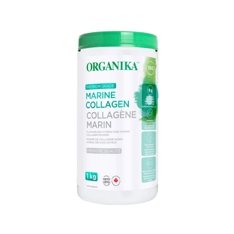 Organika Marine Collagen container on a white background Canadian label