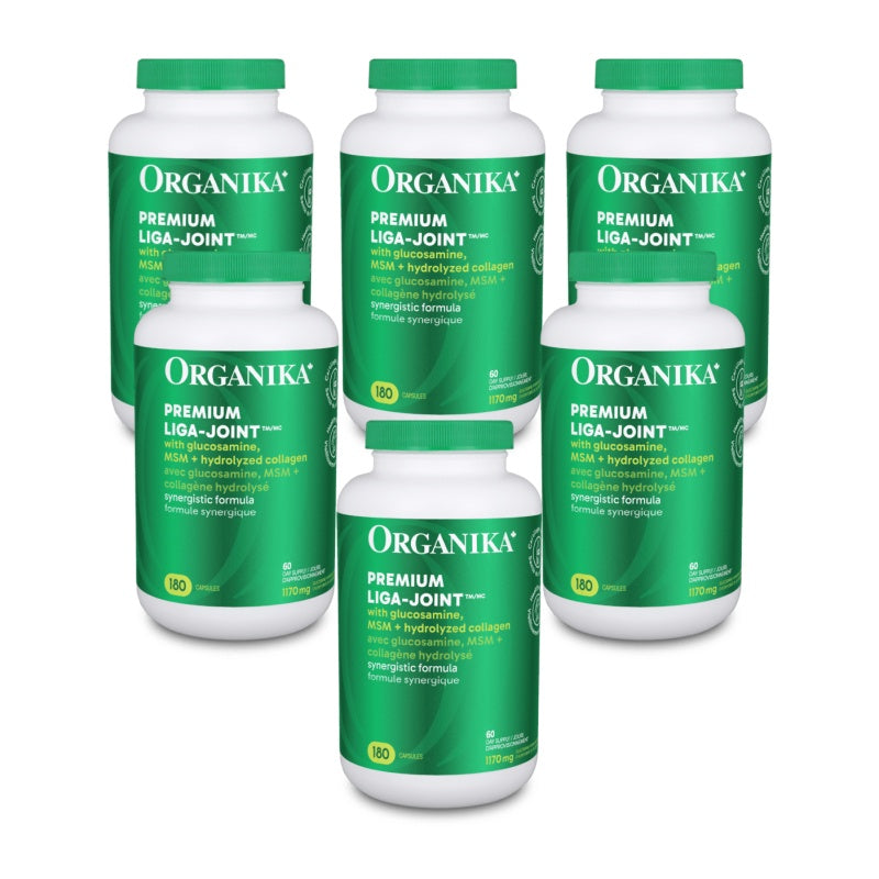 6x Organika Premium Liga Joint 830mg 180 capsules Bundle