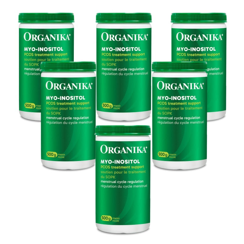 [优惠组合] 6瓶 X Organika 肌醇补充粉剂，500mg, 500克 (支持女性激素和情绪平衡以及卵巢功能)