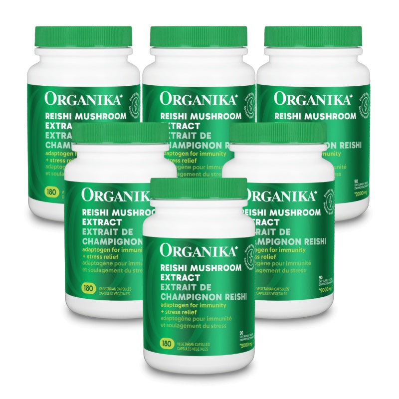 6x Organika Reishi Mushroom 250 mg 180 capsules Bundle