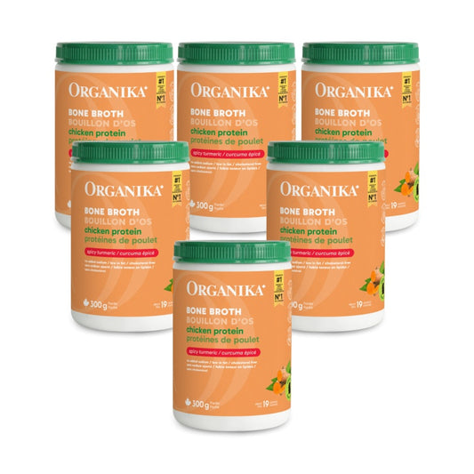 [优惠组合] 6瓶x Organika 姜黄黑胡椒鸡骨头汤蛋白质粉 300克