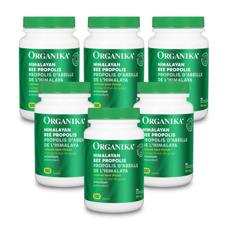 6x Organika Himalayan Bee Propolis 500mg 100 capsules Bundle