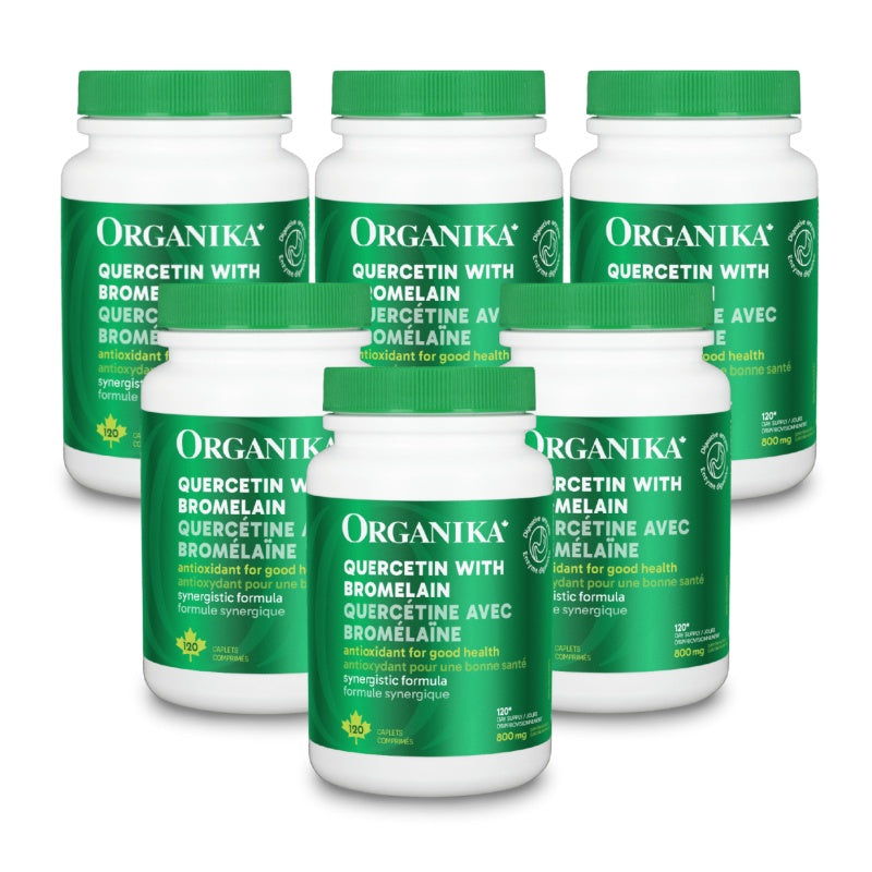 6x Organika Quercetin with Bromelain 500mg 120 caplets Bundle