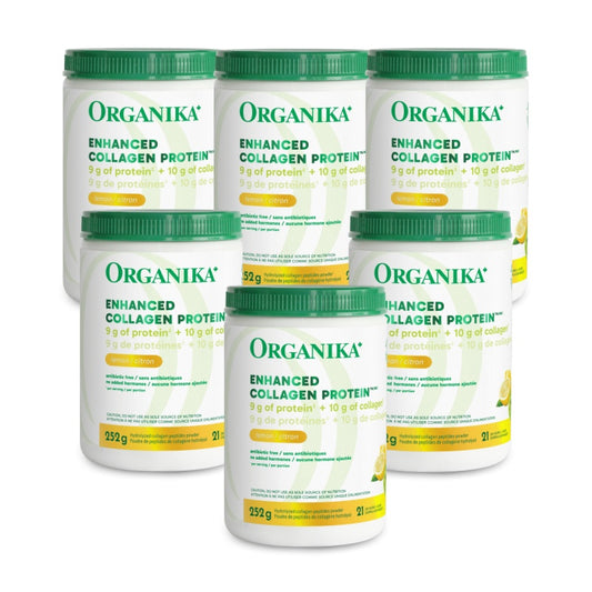 6x Organika Lemon Enhanced Collagen 250g Bundle