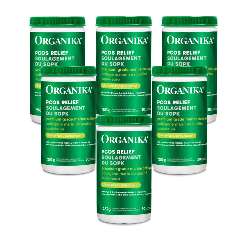 6x Organika 多囊卵巢综合征 (PCOS) 缓解深海胶原蛋白 283 克套装