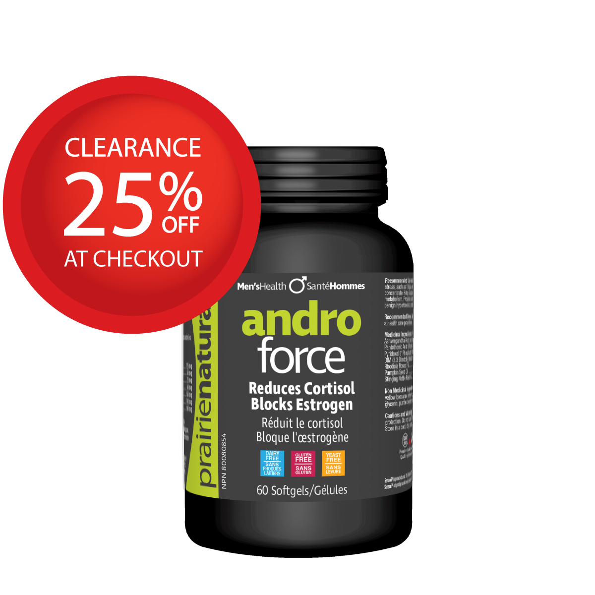 【清仓特价】Prairie Naturals Andro Force 120粒软胶囊 有效期2027年四月