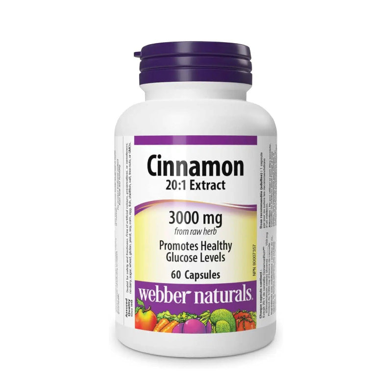 2x Webber Naturals Cinnamon Extract  150 mg, 60caps Bundle
