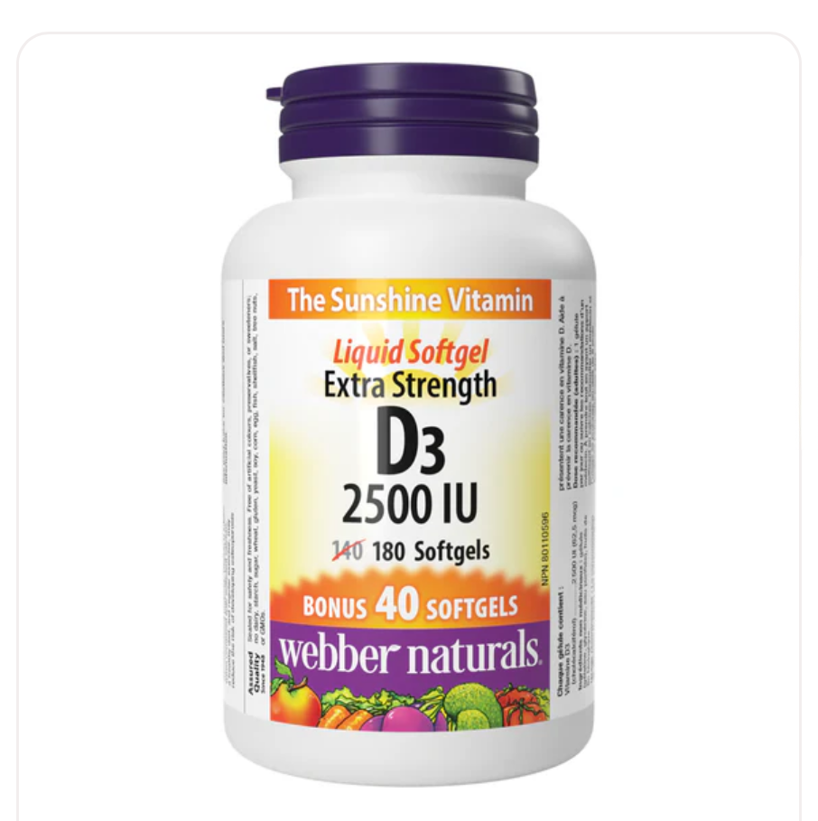 Webber Naturals Extra Strength D3 180 softgels