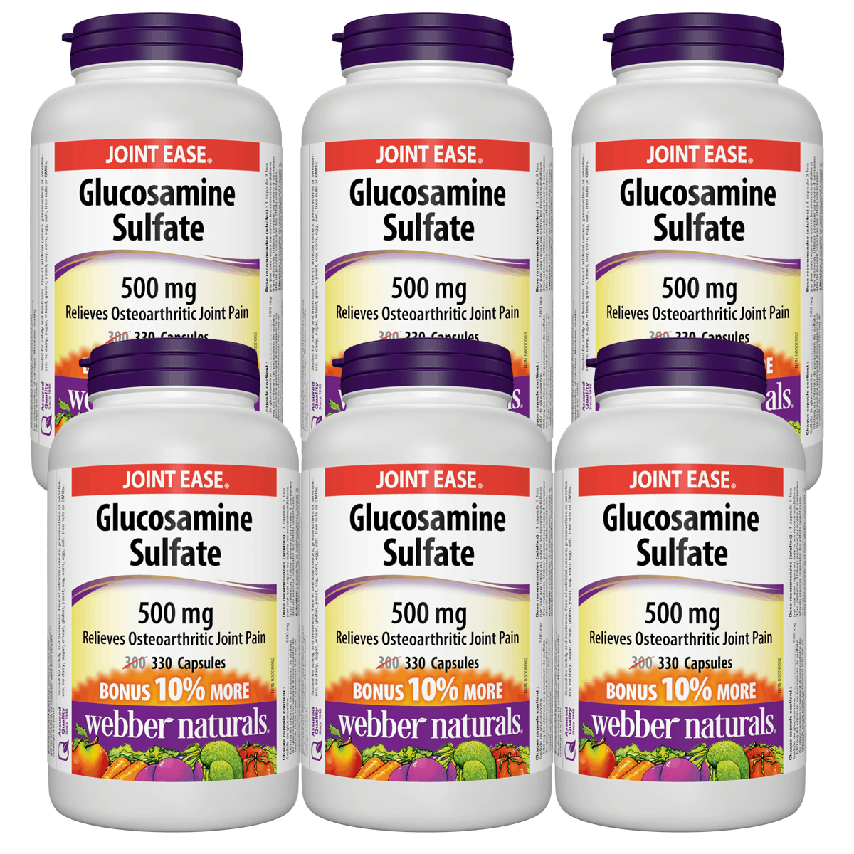 [優惠組合] 6瓶x Webber Naturals 維骨力，500毫克，330粒膠囊
