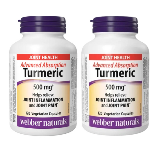 2 x Webber Naturals Advanced Turmeric, 500 mg, 120 vcaps Bundle