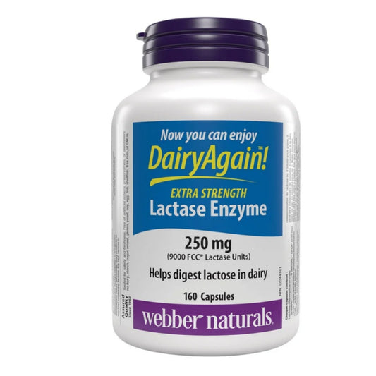Webber Naturals Lactase Enzyme Extra Strength, 160 capsules