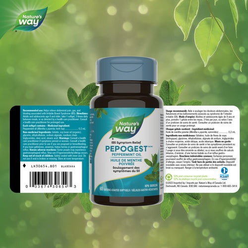 Nature's Way Pepogest™ Peppermint Essential Oil 60 softgels