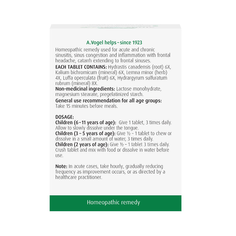 A.Vogel Sinus Junior - Natural Sinus Relief for Kids 120 Tablets Children 2+