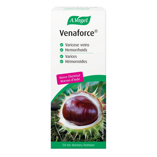 A. vogel Venaforce supplement packaging with horse chestnut illustration on a white background