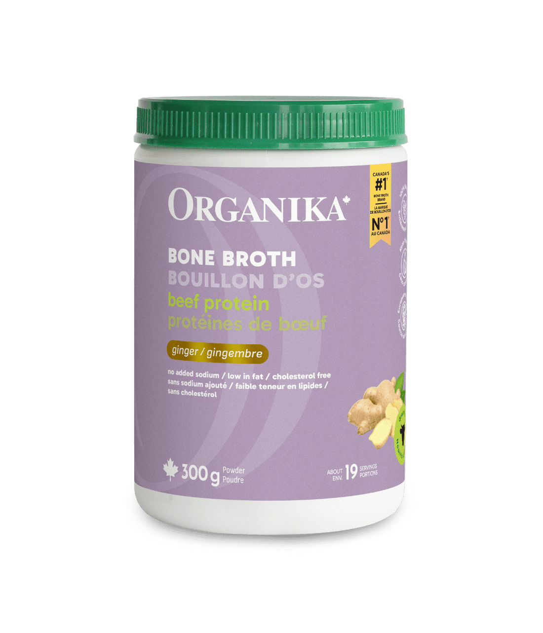 [优惠组合] 6瓶x Organika 生姜味牛骨汤蛋白粉 300g 