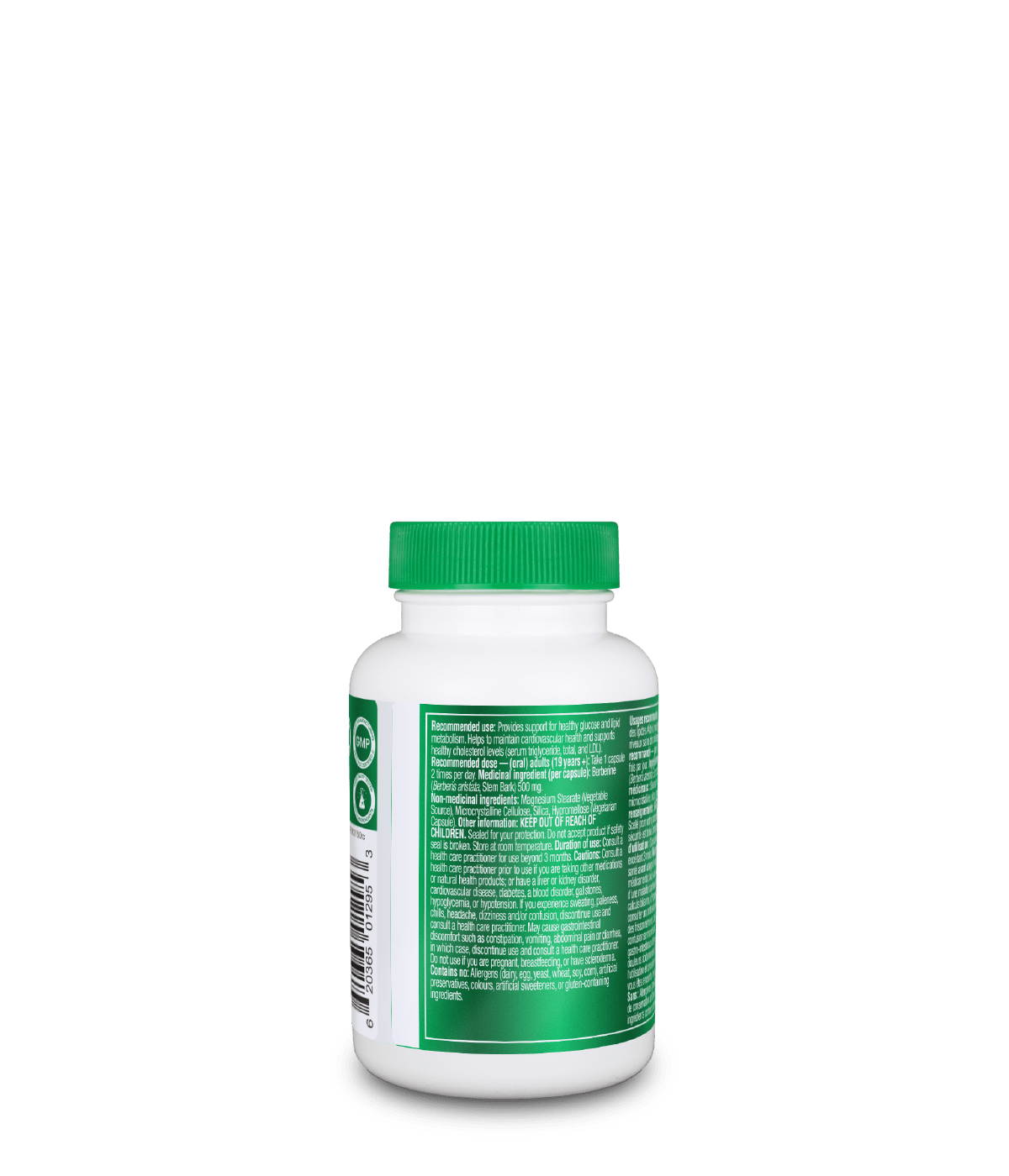6x Organika Berberine 500 mg, Promotes cardiovascular well-being, 60 Vcaps Bundle