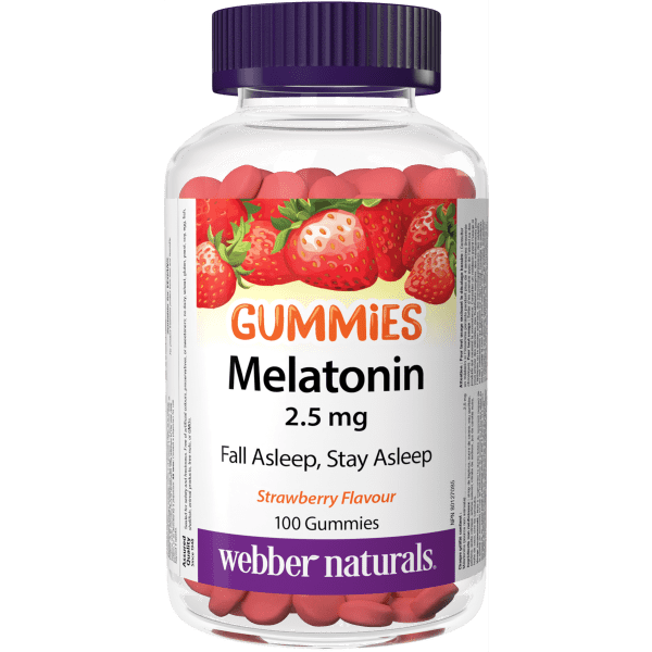 Webber Naturals Melatonin 2.5 mg , 100 Gummies Canadian label