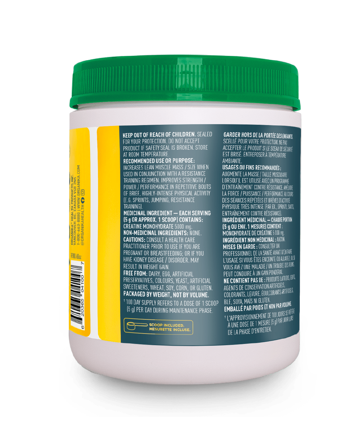 Organika Creatine Powder - Unflavoured, 500g
