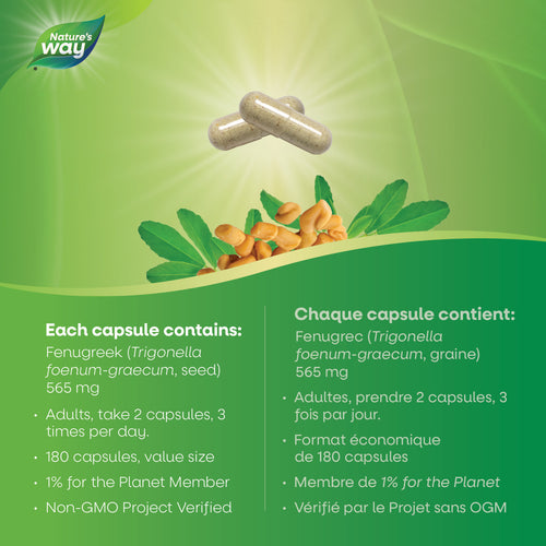 Nature's Way Fenugreek Seed 610mg, 180 caps