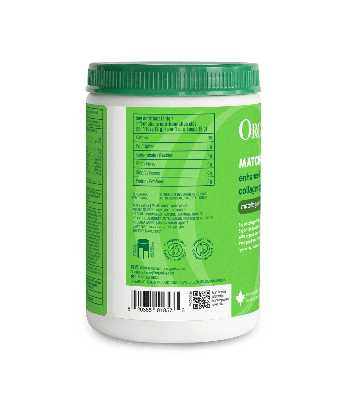 6x Organika Enhanced Collagen Vitality Matcha 250g Bundle