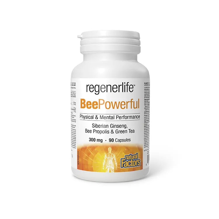 Regenerlife BeePowerful supplement bottle on a white background nitvd.com Canada