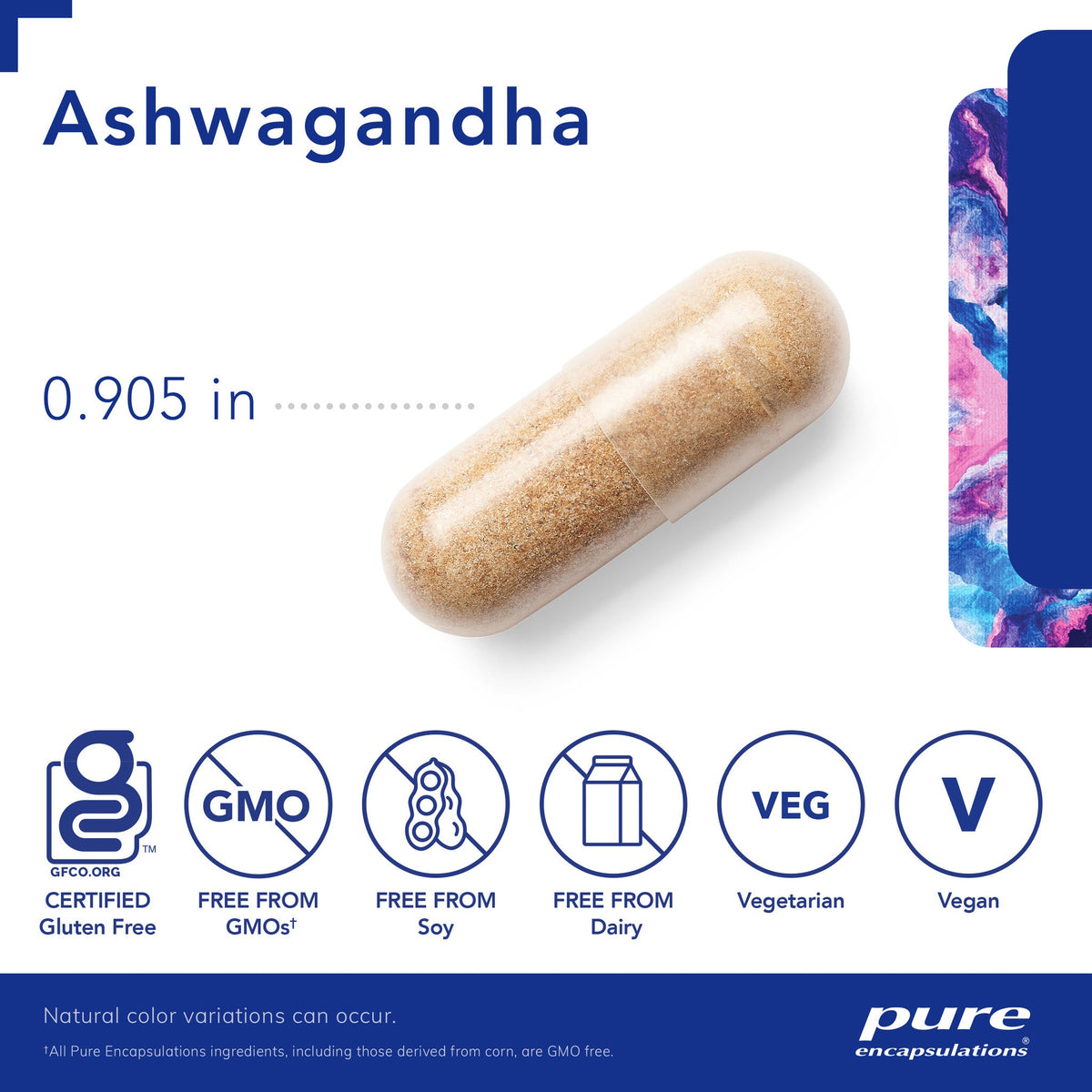 Pure Encapsulations南非醉茄胶囊 120粒 增加能量 帮助对抗压力 帮助睡眠