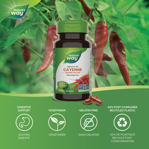 Nature's Way Cayenne 40,000 HU 450mg 100 caps