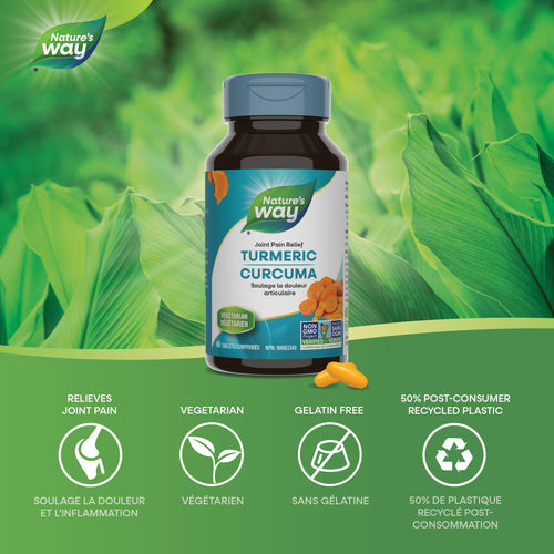 Nature's Way Turmeric Standardized Extract, 60 Tabs Canadian label