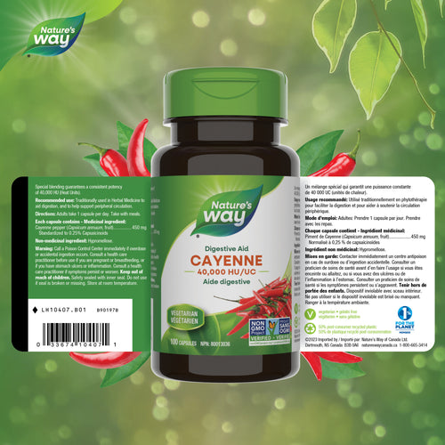 Nature's Way Cayenne 40,000 HU 450mg 100 caps