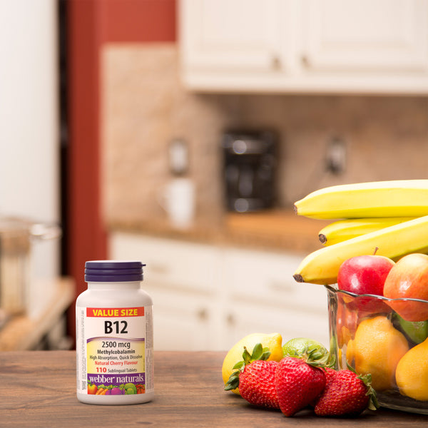Webber Naturals Vitamin B12 Methylcobalamin 2500 mcg, 110 Sublingual Tablets (Value Size)
