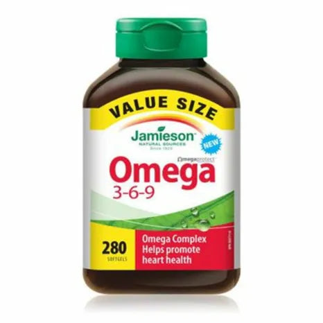 Jamieson Omega 3-6-9. 280 Softgels Value Size 健美生