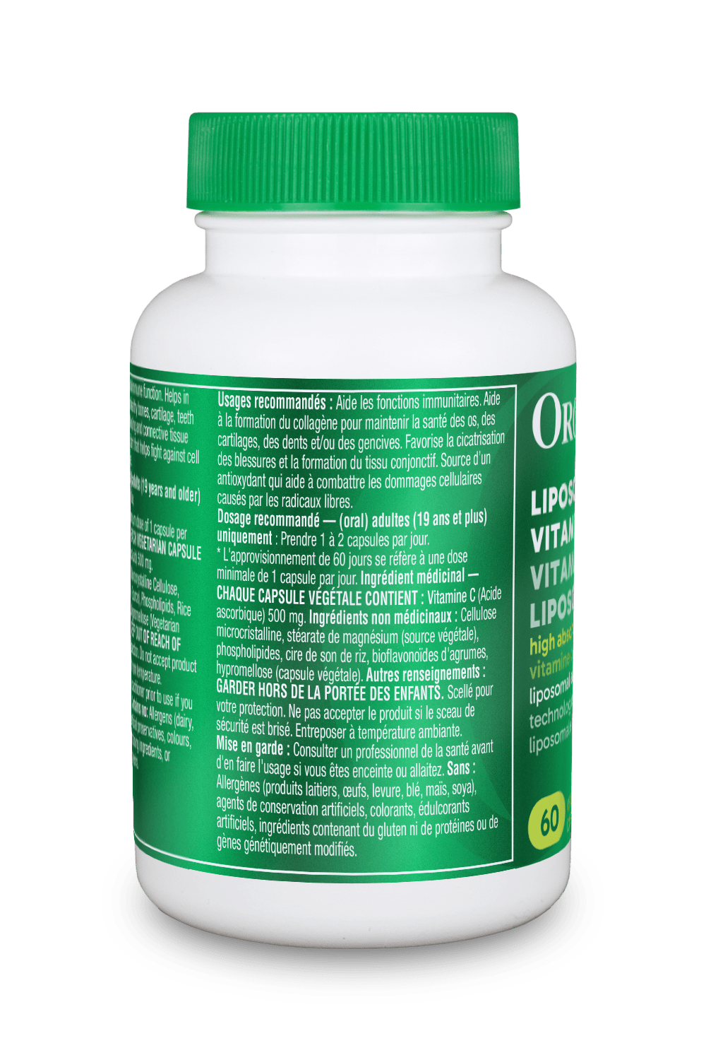 [優惠組合] 6瓶x Organika 脂質體維生素 C 500 毫克 60 粒素食膠囊