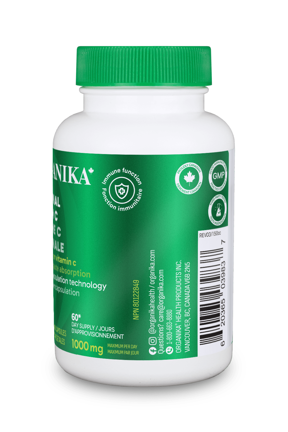 [優惠組合] 6瓶x Organika 脂質體維生素 C 500 毫克 60 粒素食膠囊