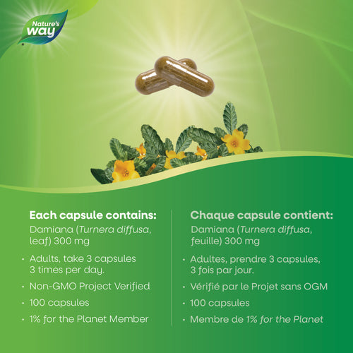 Nature's Way Damiana Leaves 100 capsules