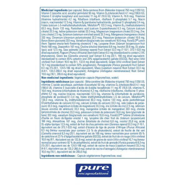 Pure Encapsulations男性複合營養素膠囊 180粒 保證每日營養平衡 預防前列腺肥大