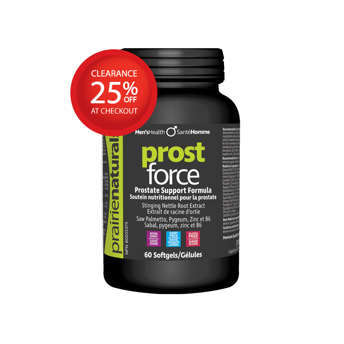 【clearance】Prairie Naturals Prost-Force 60 softgels EXP Aug2027