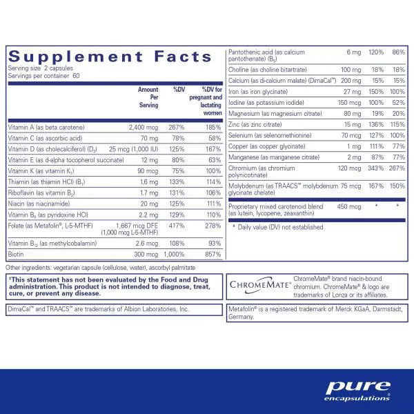 Pure Encapsulations, PreNatal Nutrients, 120 Capsules