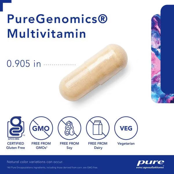 Pure Encapsulations, PureGenomics Multivitamin, 60 Vegetable Capsules
