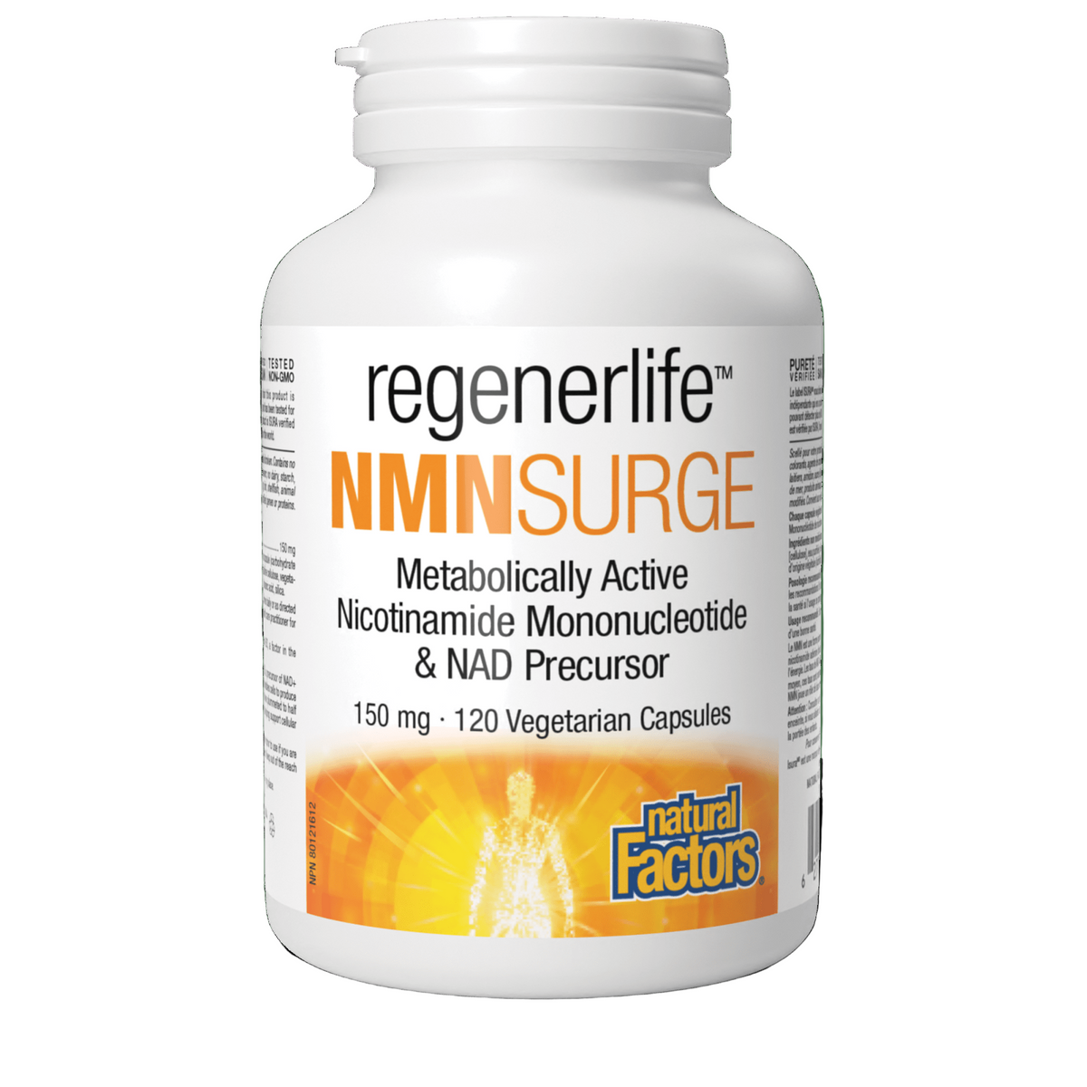 Natural Factors Regenerlife 150 mg 120 veetarian capsules Canadian label sold by nitvd.com