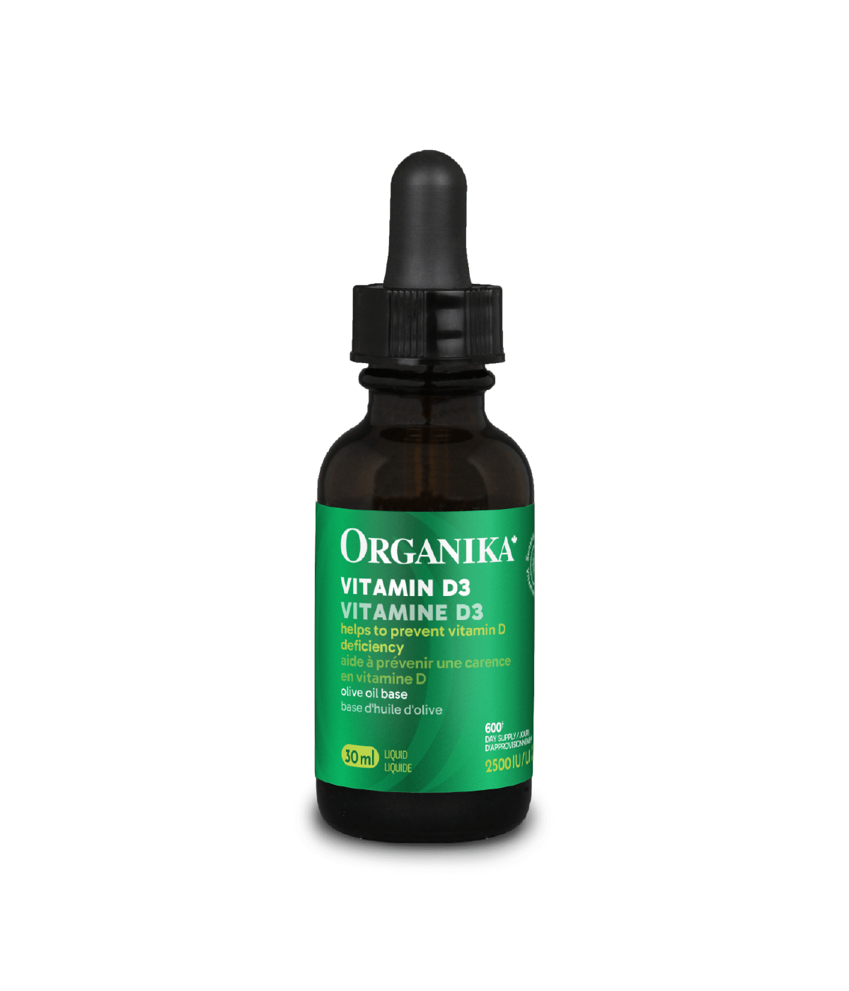 6x Organika Vitamin D3 Liquid 2500IU 30ml Bundle