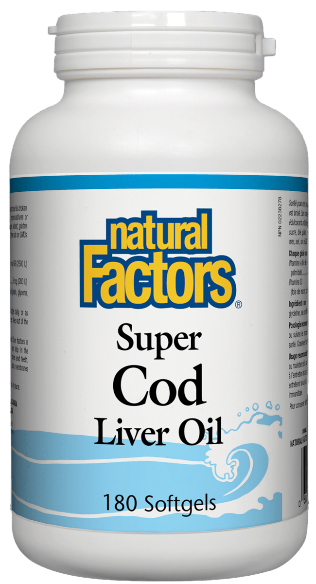 然自自然 Natural Factors Super Cod Liver Oil, 180 softgels