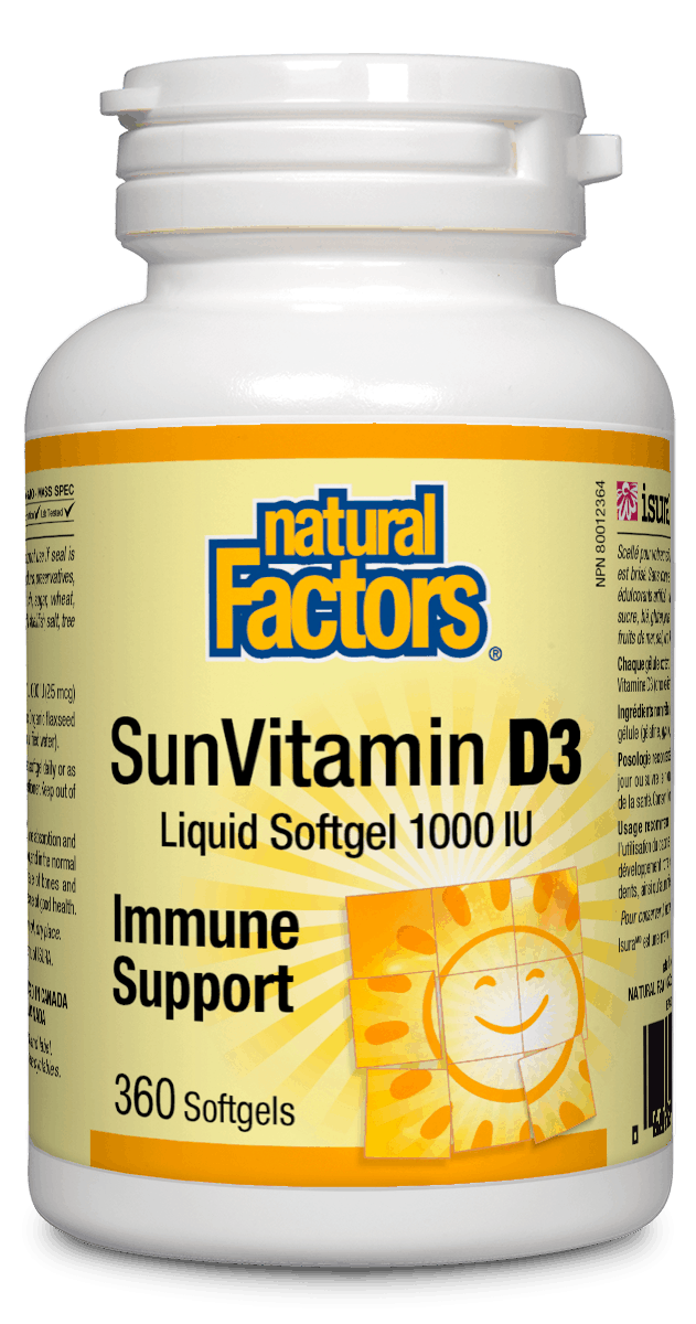 Natural Factors 阳光维生素 D3 1000IU ，360粒软胶囊