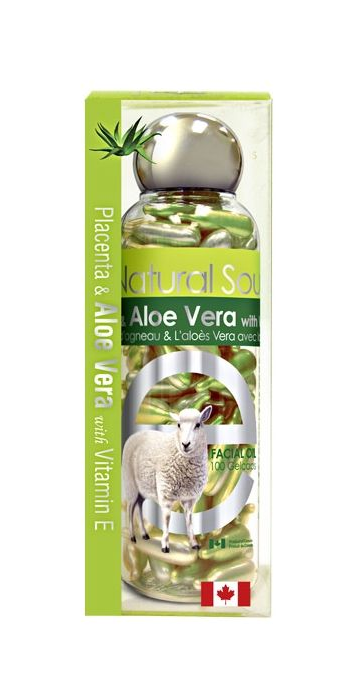 Bill Natural Sources Lamb Placenta Facial Moisturizer with Aloe Vera & Vitamin E 100 gelcaps Canada Label Shop