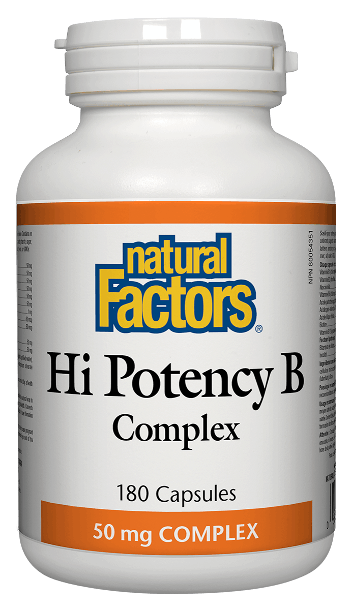 Natural Factors Hi Potency B Complex, 50mg, 180 caps