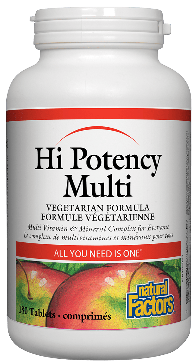 Natural Factors Hi Potency Multi, Vegetarian Formula, 180 tabs