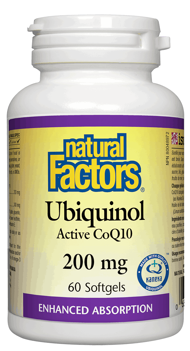 Natural Factors Ubiquinol QH® Active CoQ10 200 mg 60 Softgels