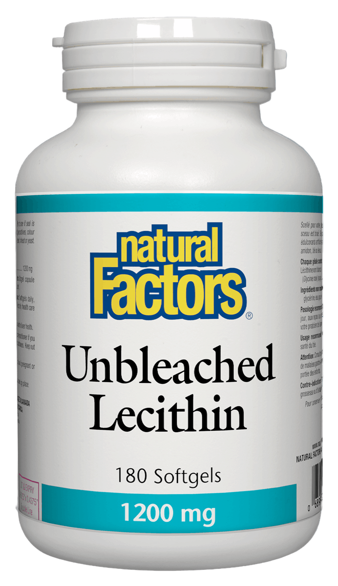 Natural Factors Unbleached Lecithin 1200 mg, 180 Softgels  然自自然