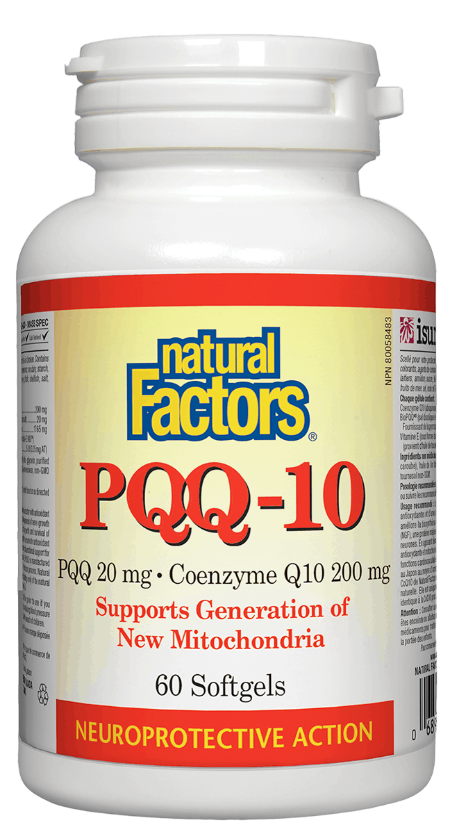 Natural Factors PQQ-10 Ubiquinol, 60 softgels 然自自然 sold online nitvd.com
