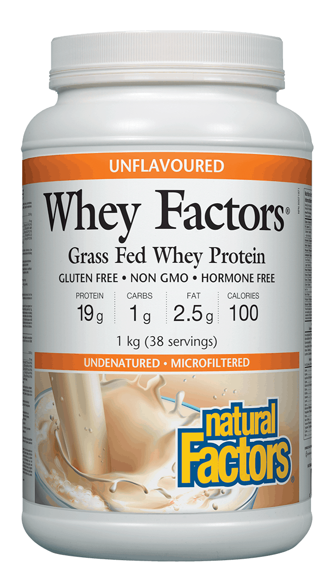 Natural Factors 100%天然乳清蛋白粉原味，1公斤